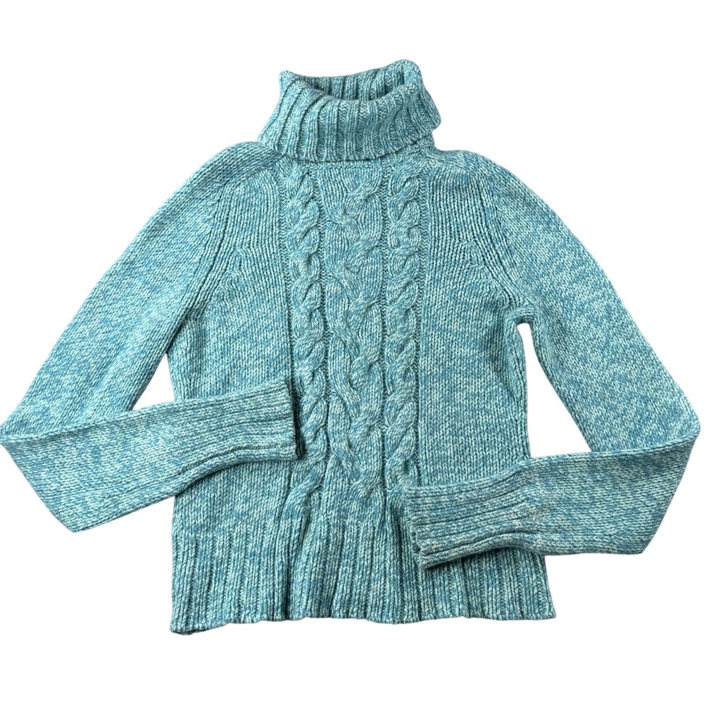 Express Sweater Womens L Turtleneck Cable Knit Wool Cashmere Blend Skiing Winter